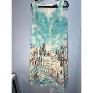 Jessica Howard Damen Kleid ärmellos Etui Unikat Venedig Print blau weiß | 22 - Bild 1 von 5