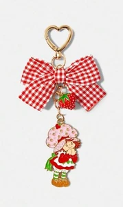 Strawberry Shortcake Keychain Plaid Bowknot Keychain Bag Charm Key Chain New - Picture 1 of 10