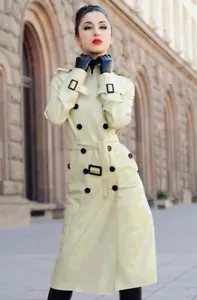 Women Leather trench long Coat Waterproof Jacket Gothic Punk Raincoat Jacket - Picture 1 of 2
