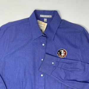 FSU Cutter & Buck NWT Women's Shirt  Blue Oxford Long Sleeve Button Up Size L - Picture 1 of 8
