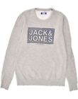 Jack & Jones Jungen grafisches Sweatshirt Pullover 13-14 Jahre grau Baumwolle AD08