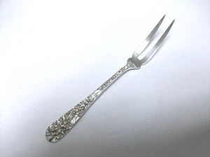 STIEFF Princess Sterling Strawberry Fork Silver Hand Chased Floral Kirk 925 Rose - Picture 1 of 7