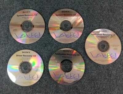 Sony Vaio Laptop System Recovery Discs Drivers Applications 5 CDs PCV-R553DS V22 - Image 1 of 4