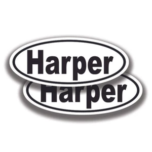 HARPER NAME DECALs 2 Stickers Bogo Car Truck Bumper Window - Picture 1 of 1