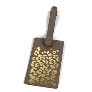 CARTIER PANTHERE Leopard Charm Key Holder Name tag Leather Beige Unused - Picture 1 of 8