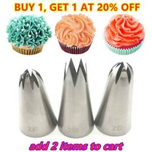 1/3pcs Large Open Star Piping Nozzle Icing Cream Nozzles Bakeware Pastry Tips
