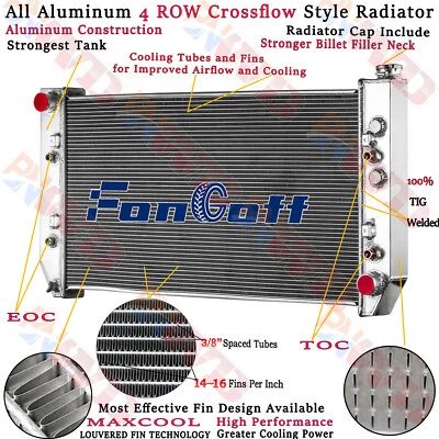 4 Row Radiator For 1982-1991 Chevy C/K C10 C20 C30 G10 G20 GMC C1500 C2500 6.2L - Image 1 of 4
