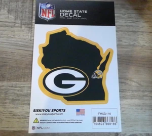 Green Bay Packers Home State Vinyl Auto Decal NFL Football Wisconsin Shape - Picture 1 of 1
