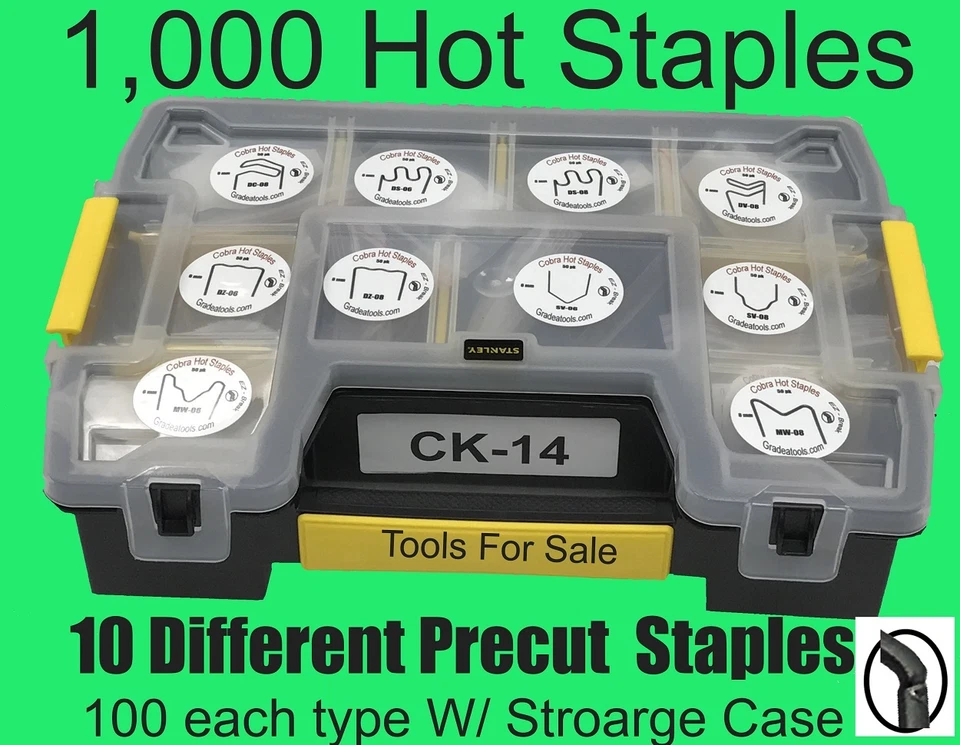 Cobra Hot Staples for plastic bumper/fender repair. Hot stapler Variety pack.  Foto 1 de 1