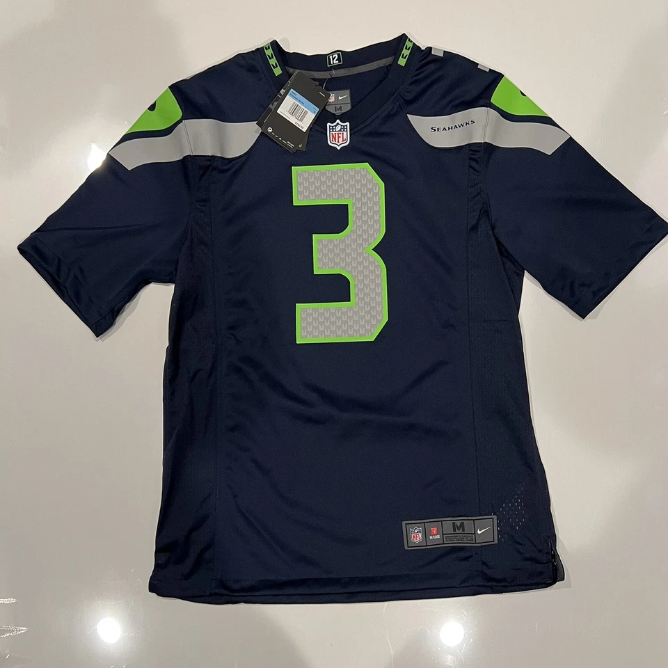 Nike Seattle Seahawks Colour Football Jersey - Wilson - Navy Blue - Size M -