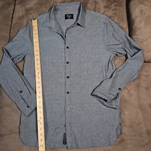 BYLT VISTA LONG SLEEVE BUTTON DOWN SHIRT SPECKLED CHARCOAL GRAY MEDIUM - Picture 1 of 12