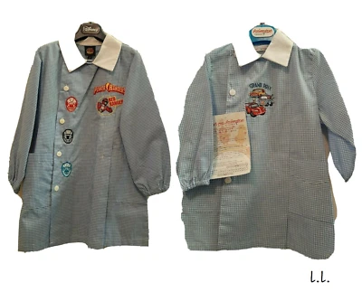 GREMBIULE ASILO BAMBINO,SCUOLA MATERNA QUADRETTI AZZURRI DISNEY E AMBROSINO - Immagine 1 di 3