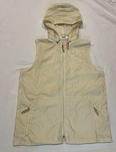 Michel Klein Paris Designer Sleeveless Windbreaker Running Hoodie Ivory S/M - Picture 1 of 14