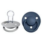 BIBS De Lux Soother 2-Pack, BPA Free Dummy Pacifier, Round Nipple. Silicone, One