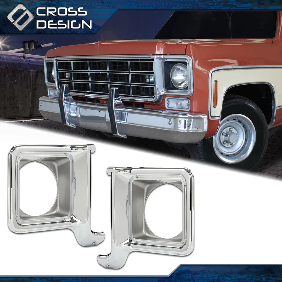 Bisel de ajuste de faros cromado plateado conductor pasajero apto para camioneta Blazer Jimmy Foto 1 de 4