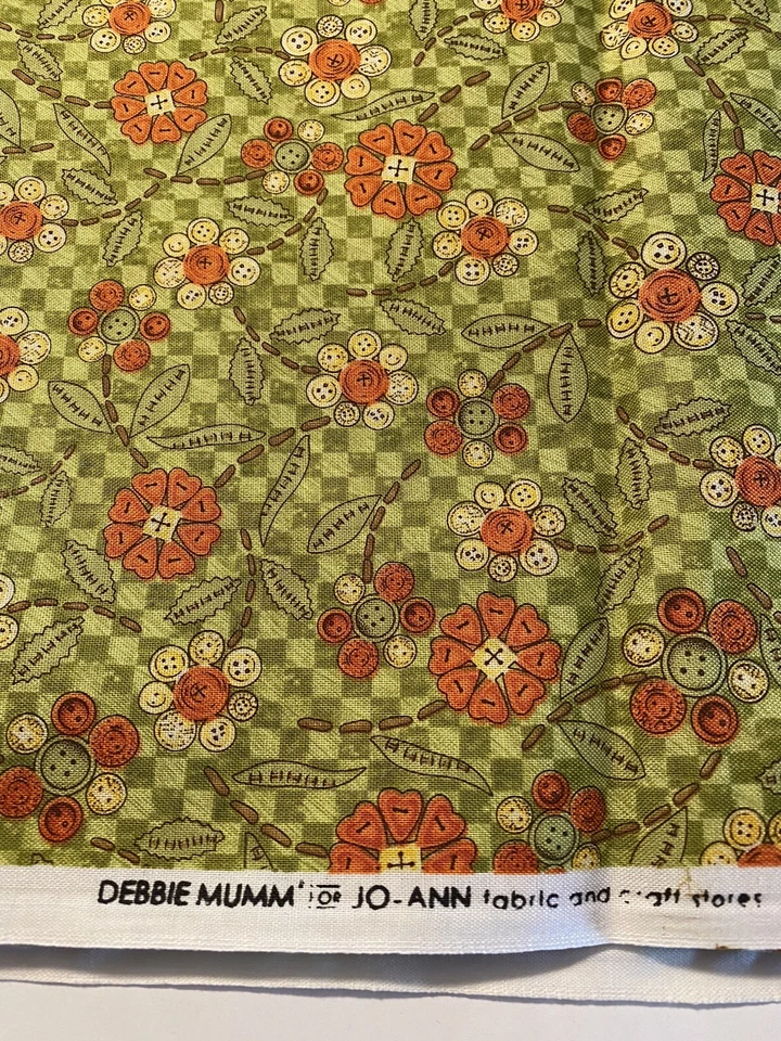 Tela Debbie Mumm para Jo-Ann-100% Algodón- Diseño de Botones Acolchado 1 Yarda Naranja Foto 1 de 3