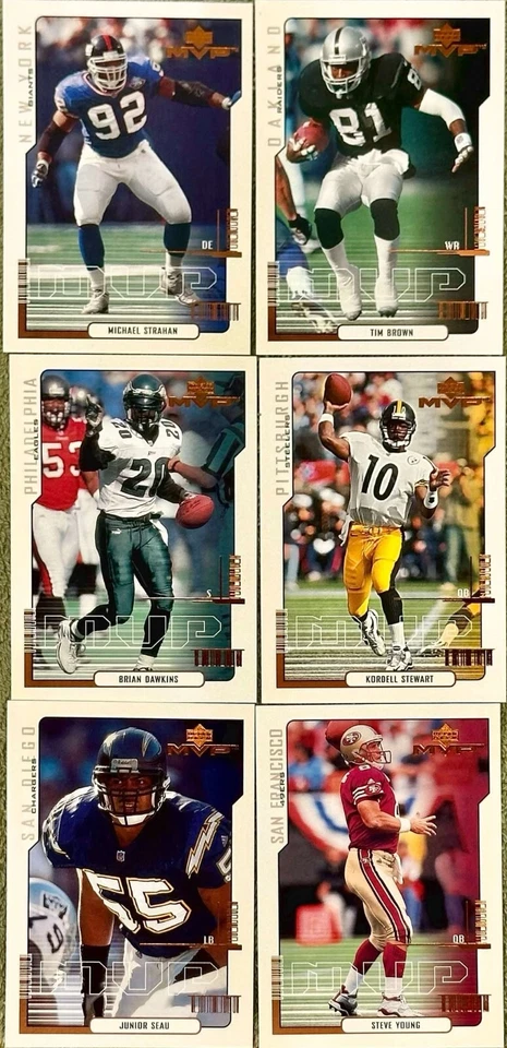 2000 Upper Deck MVP NFL Football Trading Cards, Complete Your Set, Cards 100-219 - Image 1 of 1