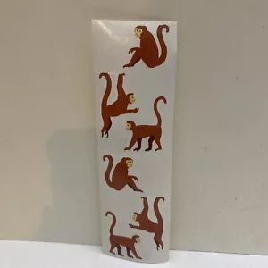 VINTAGE 1991 Mrs. Grossman's Stickers MONKEYS -1 Sheet - Picture 1 of 1