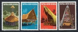 Viviendas nativas P.N.G MNH 1971 SG191-94 - Imagen 1 de 1