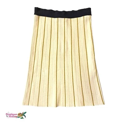 Falda Tory Burch Crema y Taupe Rayas Hasta la Rodilla Talla XS Foto 1 de 4