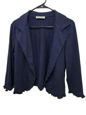 Grace Karin Women's Navy Blue Ruffled Open Front 3/4 Sleeves Blazer Jacket Size - Image 1 of 4