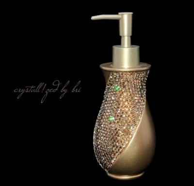 Dispensador de Jabón Bling CRISTALES AUSTRIACOS Loción Bomba Oro Popular Baño Sinatra Foto 1 de 4