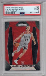 2017 Panini Prizm Red Pulsar #247, LAURI MARKKANEN RC, PSA 9, Utah Jazz - Picture 1 of 2