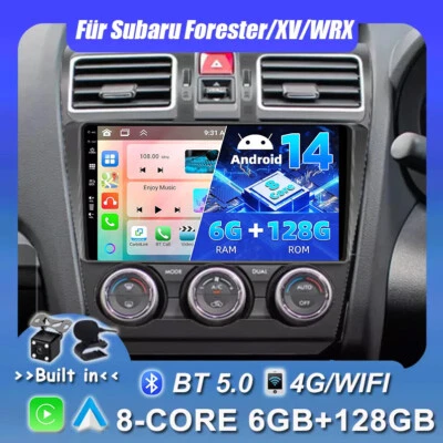 9'' Android 14 Autoradio Navi Carplay Für Subaru Forester/XV/WRX 6+128GB SWC DSP - Bild 1 von 4