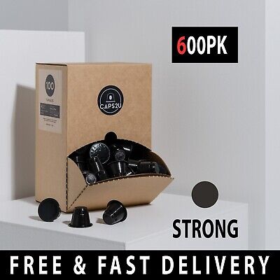 6x100 Strong Ristretto Coffee Capsules Pods Nespresso Compatible • 169$