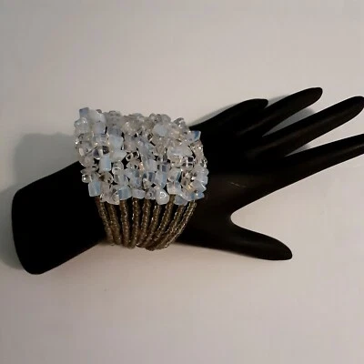 Brazalete Apilado Pepita Cuarzo Opalita y Transparente Foto 1 de 4