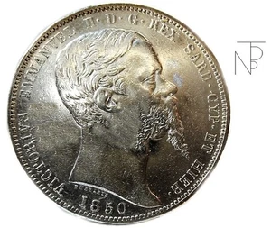 Savoia-Sardegna (Vittorio Emanuele II) 5 Lire 1850 Genova - Foto 1 di 10