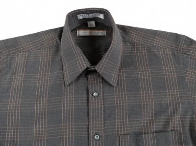 Camisa a cuadros gris sin arrugas John Henry para hombre - 14,5 (32/33) Foto 1 de 4