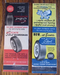 SEARS DEPARTMENT STORE MATCHBOOK COVERS: ALLSTATE TIRES EMPTY MATCHCOVERS -A23 - Picture 1 of 1