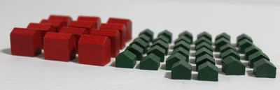 Monopoly Deluxe Edition Replacement Pieces Wooden Houses and Hotels 1995 - Image 1 of 3