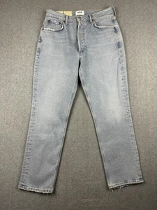 Pantalones de mezclilla largos AGOLDE Riley para mujer 28 lavado ligero tiro alto botón recto mosca nuevos con etiquetas - Imagen 1 de 12