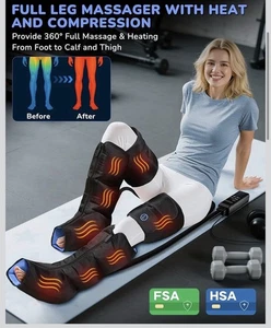 Beinmassagegerät mit Wärme und Kompression sequentielle Kompressionsstiefel 6 Modi. - Bild 1 von 9