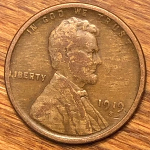 1919-S Lincoln Wheat Cent Unique Eye Appeal Woody Improper Alloy Mix Error - Picture 1 of 4