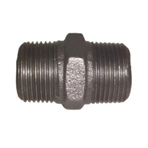 Black Malleable Iron Hex Nipple BSPT - Picture 1 of 12