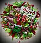 Large 22? mesh Grinch Christmas wreath whoville grinch decorations
