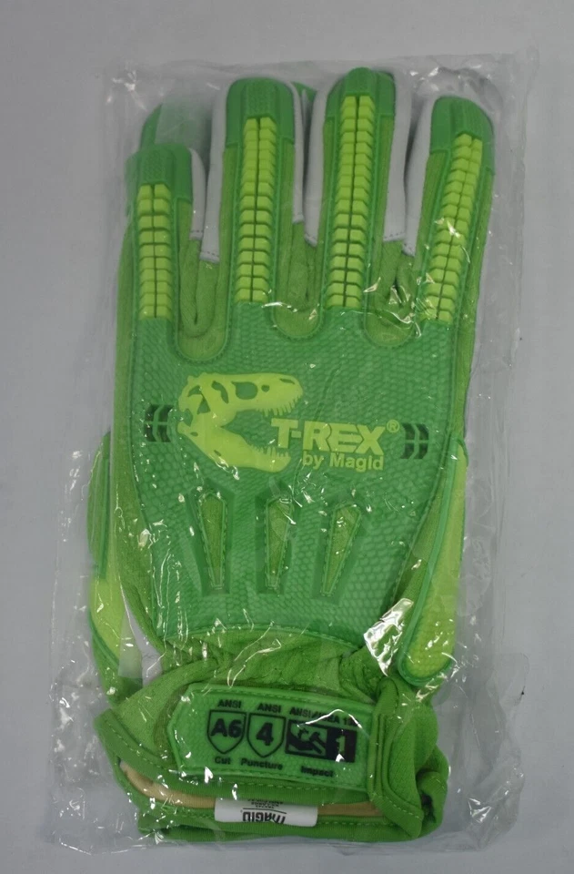 Magid T-rex Hi-vis Goatskin Leather Work Gloves Sz XL Palm Impact Cut A6