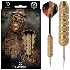 DATADART HEAVY STEELTIP BRASS DARTS SET 34g + FREE WALLET - Picture 1 of 2