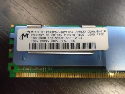Micron MT18HTF12872FDY-667F1D4 1GB DDR2 Server RAM Memory PC-5300F 12 stick of - Image 1 of 3