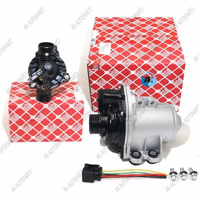 FEBI Electric Water Pump W/ Thermostat For BMW E60 E82 335i 535i X3 X5 N54 N55 - Image 1 of 4