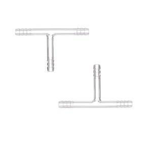 2 Stück Glas T Verbinder Rohr, 10 mm Schlauchanschluss, Labor T-Stück Adapter, Laborglaswaren - Bild 1 von 6