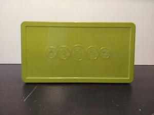 Vintage Wilson Wil-Hold Plastic Storage Bin Box Clear W/ Avocado Green Lid Retro - Picture 1 of 10