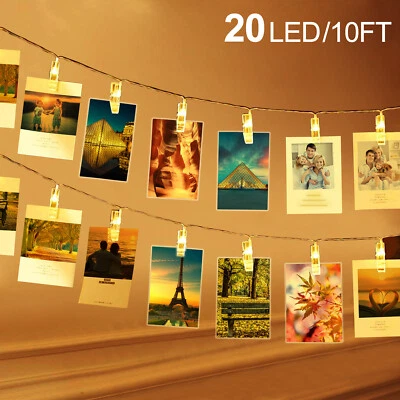 Betus 10 Ft 20 LEDs Photo Clips String Lights - Battery Powered with Clips - Image 1 of 4