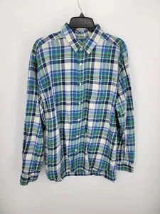 Line of Trade Shirt Mens XL Blue Green Plaid Long Sleeve Button Up Outdoor - Picture 1 of 7