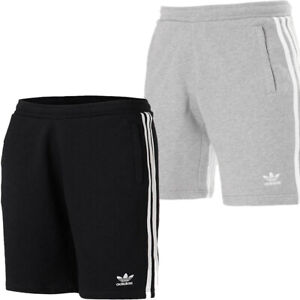 Adidas Mens Originals Shorts 3 Stripes Casual Cotton Fleece Shorts Pockets Size