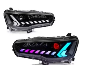 Multicolour LED front lamps Assembly For Lancer Exceed LED headlights 2008-2013 - Picture 1 of 13