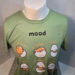 Gudetama Sanrio Damen Herren Large Mood Egg Lazy Day süßes T-Shirt grün - Bild 1 von 6